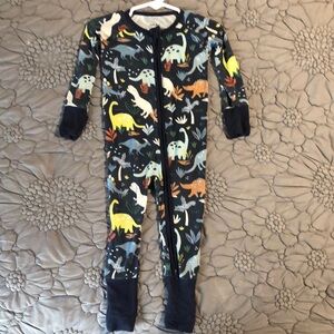 Little Sleepies Size 6-12 Months. Navy Jurassic Jungle Dinosaur.